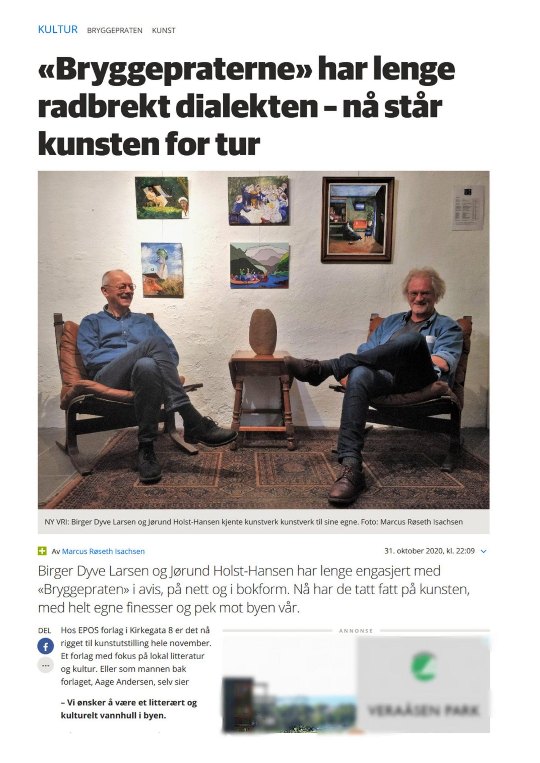 Avisutklipp med omtale av Kunstkalenderen