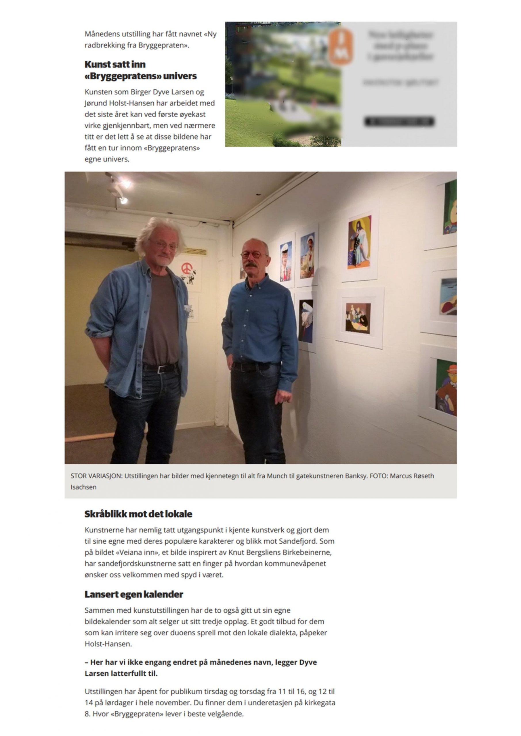Avisutklipp med omtale av Kunstkalenderen